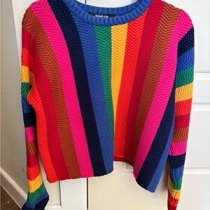 Sugarlips Multicolor Striped Crew Neck Sweater